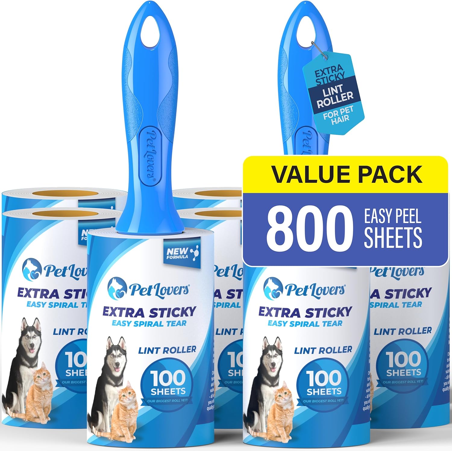 PetLovers Lint Rollers for Pet Hair Extra Sticky 420 Sheets - Lint Remover for Clothes