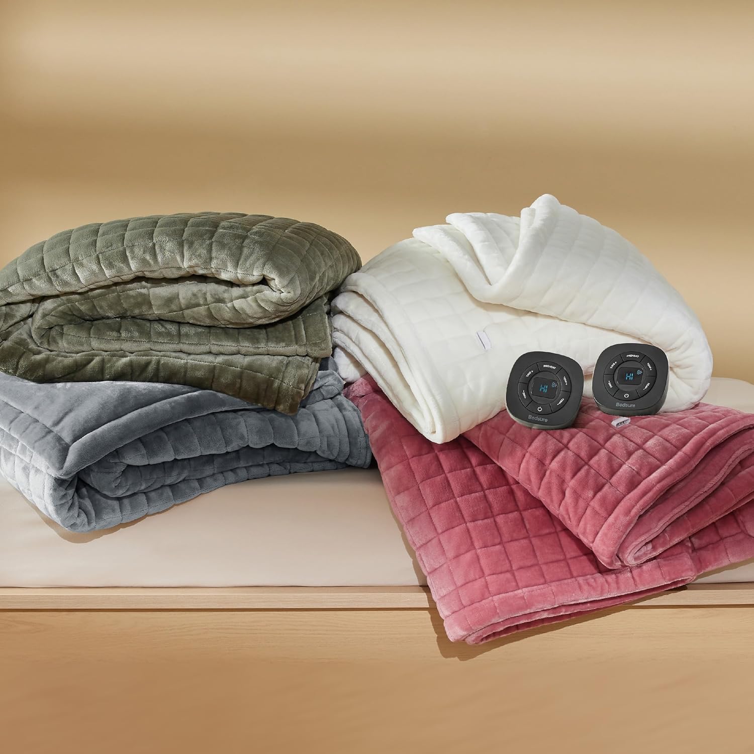 Bedsure Heated Blanket Electric Throw - Soft Flannel Electric Blanket, Heating Blanket with 4 Time Settings & 6 Heat Settings, Warm Blanket Gift for Grandma (50x60 inches, Grey)