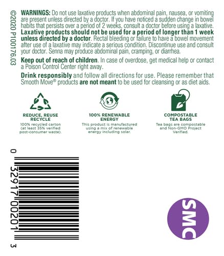 Traditional Medicinals Smooth Move, Helps Relieve Constipation Overnight, 16 Teabags