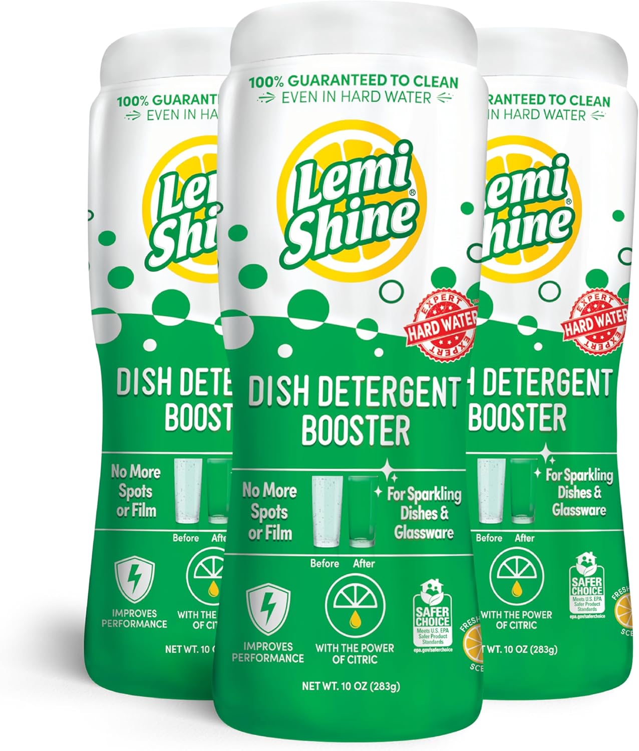 Lemi Shine Dish Detergent Booster, Hard Water Stain Remover, Multi-Use Citric Acid Cleaner (1.5 Pound (Pack of 2))