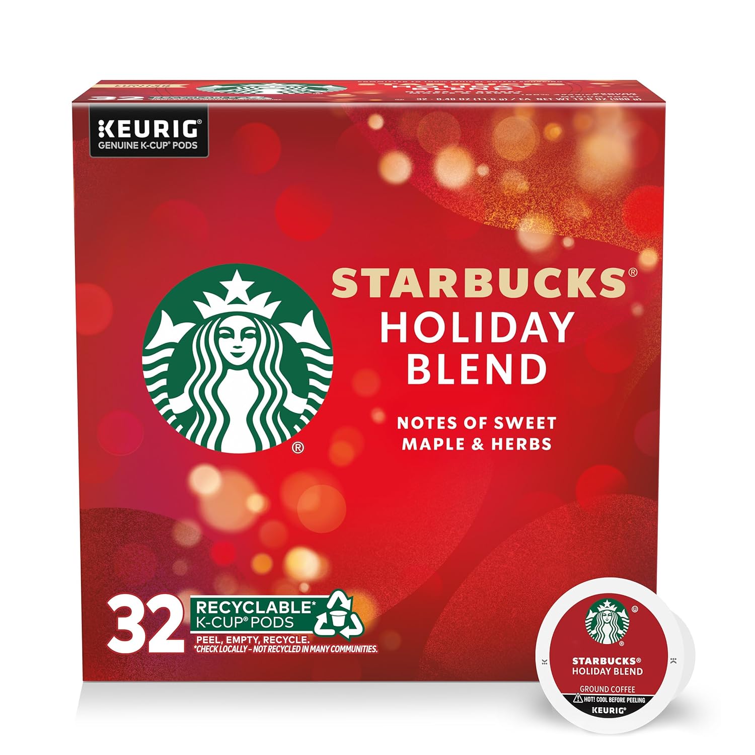 Starbucks K-Cup Coffee Pods, Medium Roast Coffee, Pike Place Roast for Keurig Brewers, 100% Arabica, 4 boxes (96 pods total)