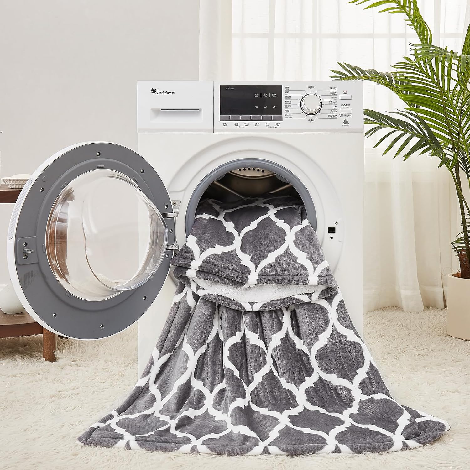 Homemate Heated Blanket Electric Throw - 50“x60“ Heating Blanket with 10 Fast Heat Levels 8 Hours Auto Off Soft Cozy Flannel Over-Heated Protection ETL Certification Keep Warming in Home