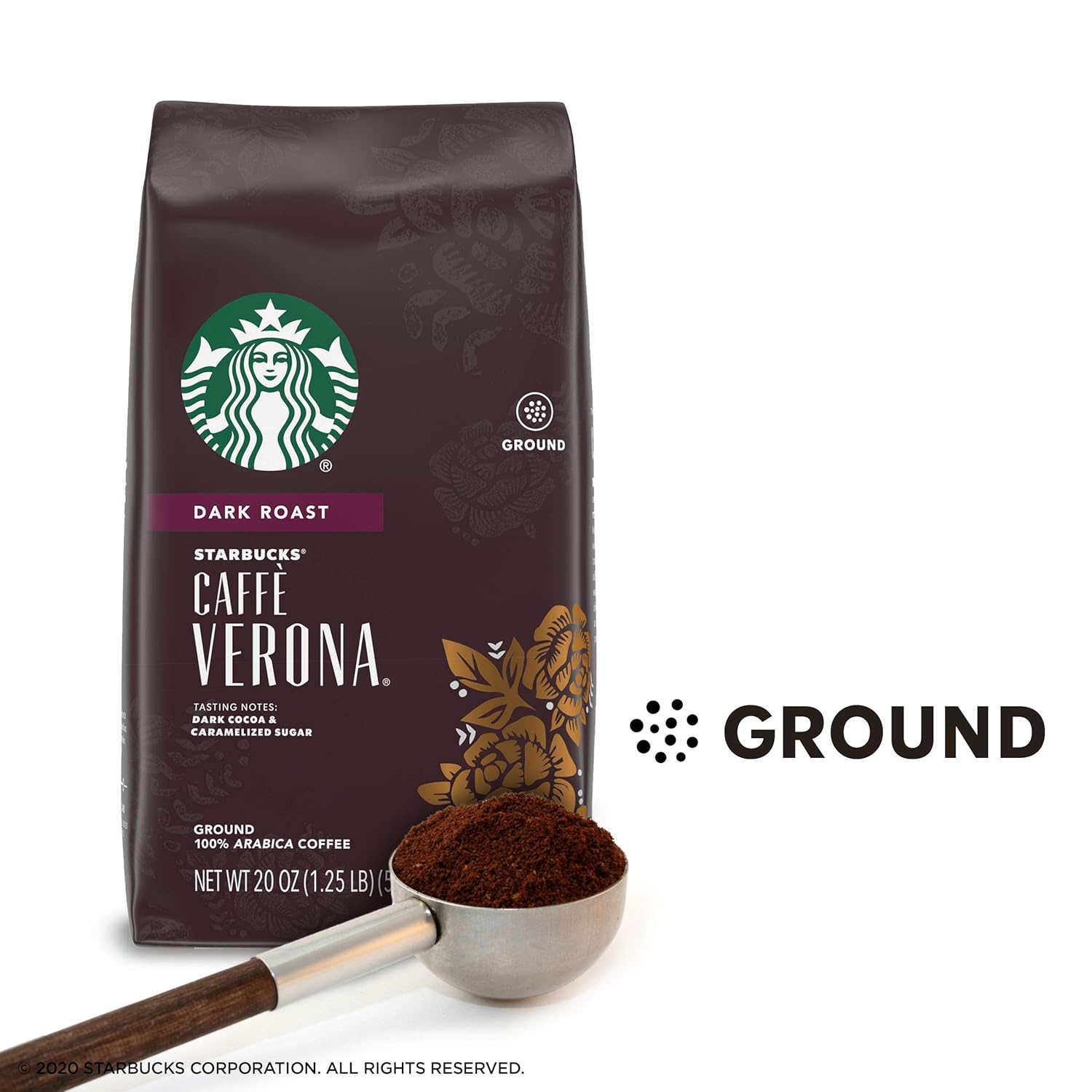 Starbucks Ground Coffee, Dark Roast Coffee, Caffè Verona, 100% Arabica, 1 bag (28 oz)