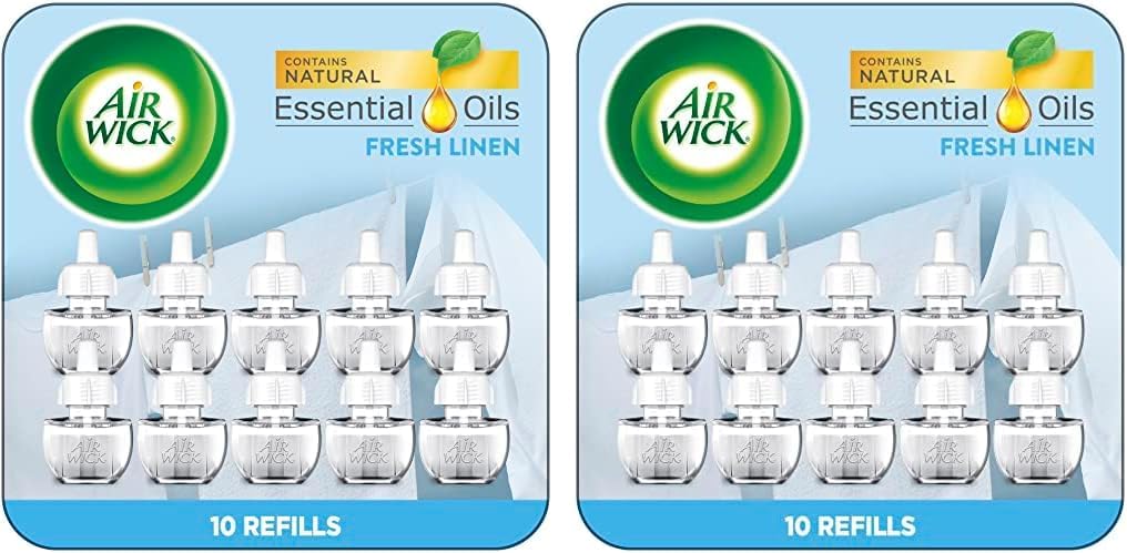 Air Wick Plug in Scented Oil Refill, 10ct, Lavender & Chamomile, Air Freshener, Essential Oils, Eco Friendly