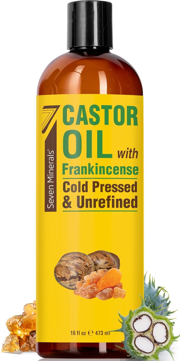 Pure Cold Pressed Castor Oil - Big 32 fl oz Bottle - Unrefined & Hexane Free - 100% Pure Castor Oil for Hair Growth, Thicker Eyelashes & Eyebrows, Dry Skin, Healing, Hair Care, Joint and Muscle Pain
