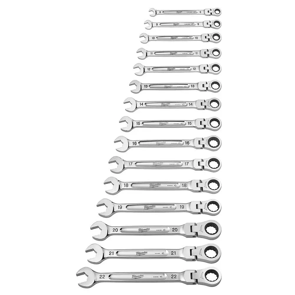 144-Position Flex-Head Ratcheting Combination Wrench Set SAE and METRIC (30-Piece)