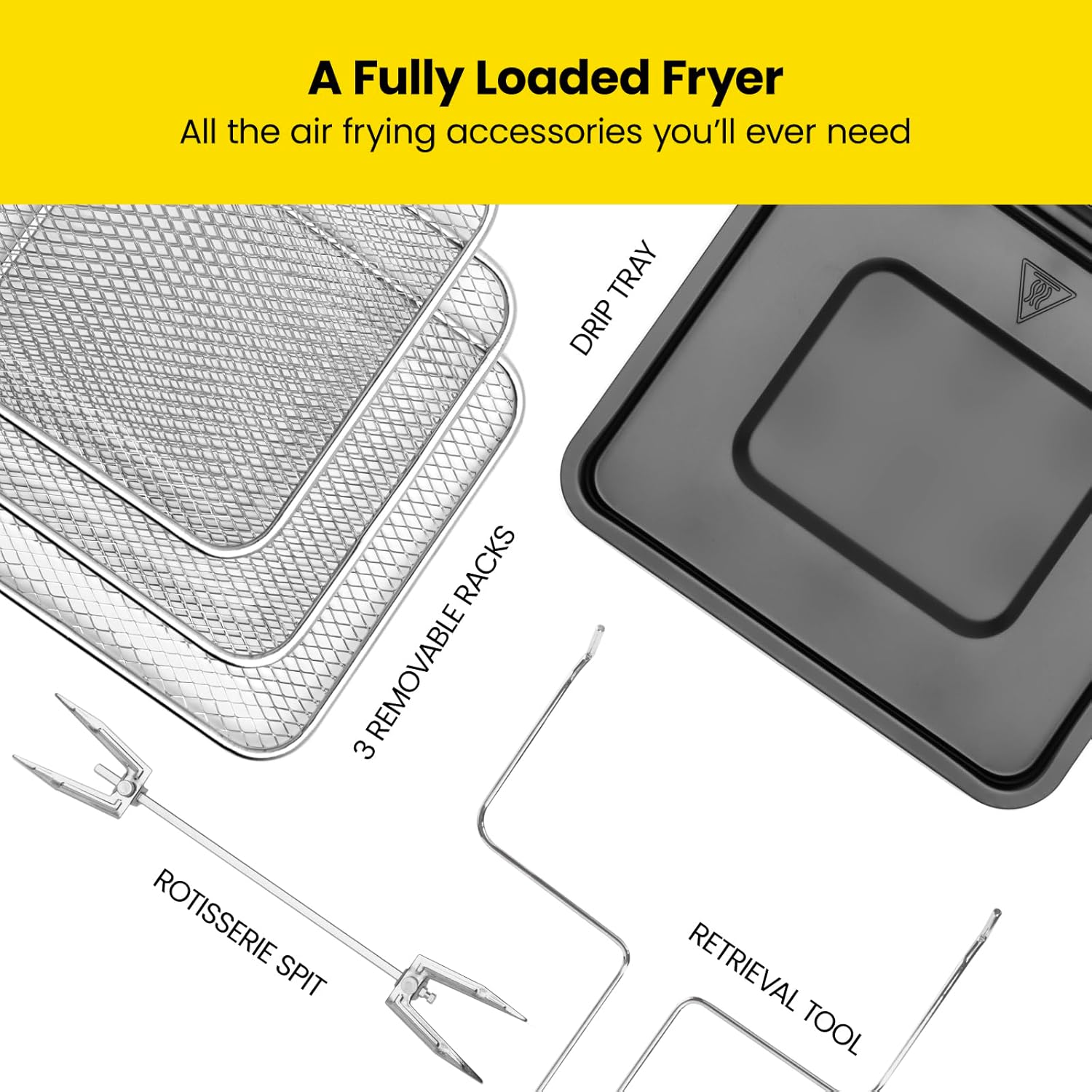 CHEFMAN Multifunctional Digital Air Fryer+ Rotisserie, Dehydrator, Convection Oven, 17 Touch Screen Presets Fry, Roast, Dehydrate, Bake, XL 10L Family Size, Auto Shutoff, Large Easy-View Window, Black