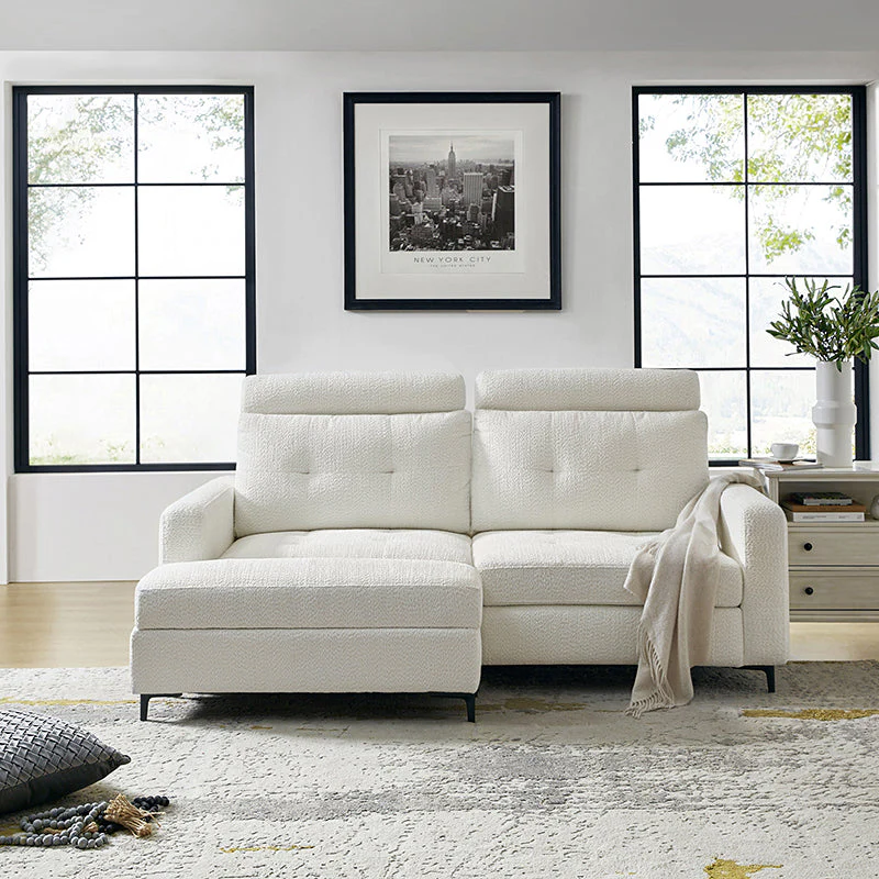 Constantin Modern Storage Button-Tufted Sectional Sofa with Adjustable Backrest