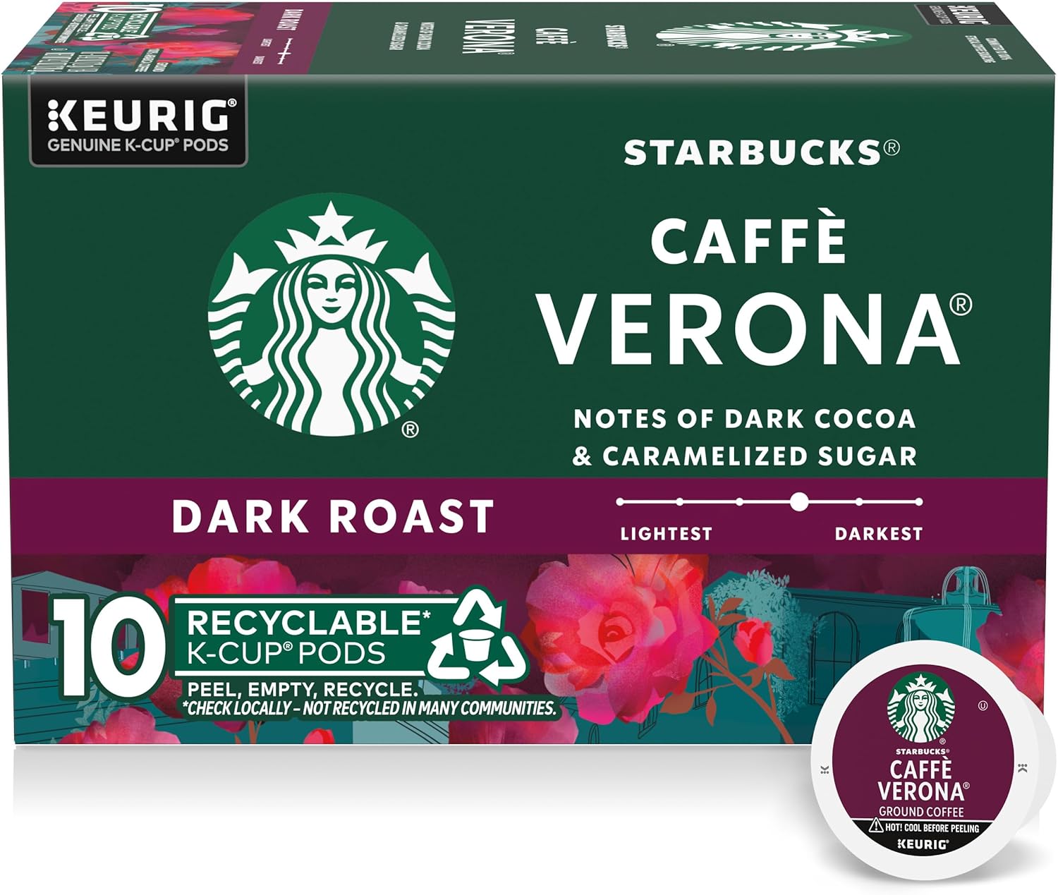 Starbucks K-Cup Coffee Pods, Dark Roast Coffee, French Roast for Keurig Brewers, 100% Arabica, 4 boxes (96 pods total)
