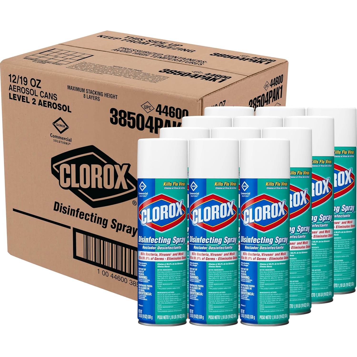 Clorox Commercial Solutions Disinfecting Aerosol, Fresh Scent, 19 Oz, Pack of 12 (Pack May Vary)