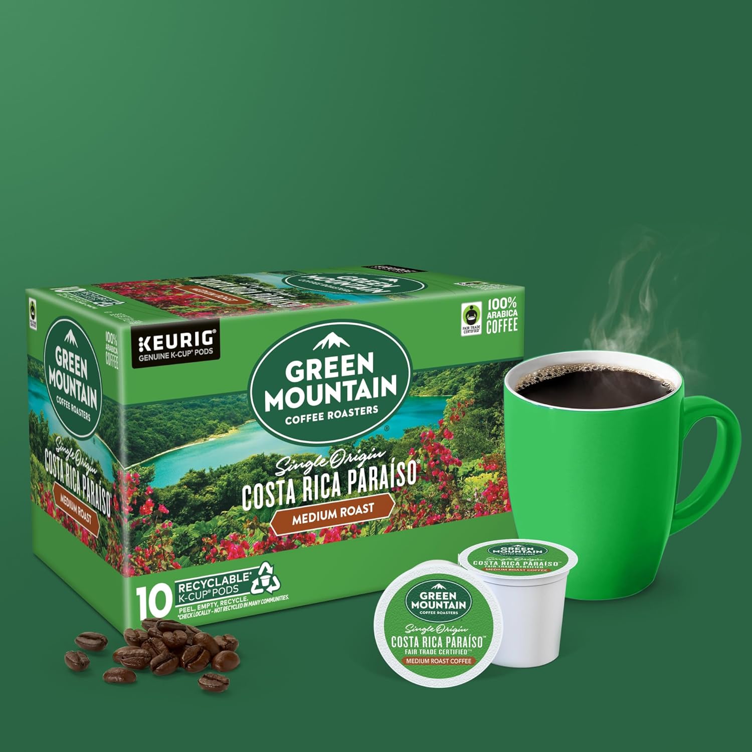 Green Mountain Coffee Roasters Half Caff Keurig Single-Serve K-Cup pods, Medium Roast Coffee, 72 Count (6 Packs of 12)