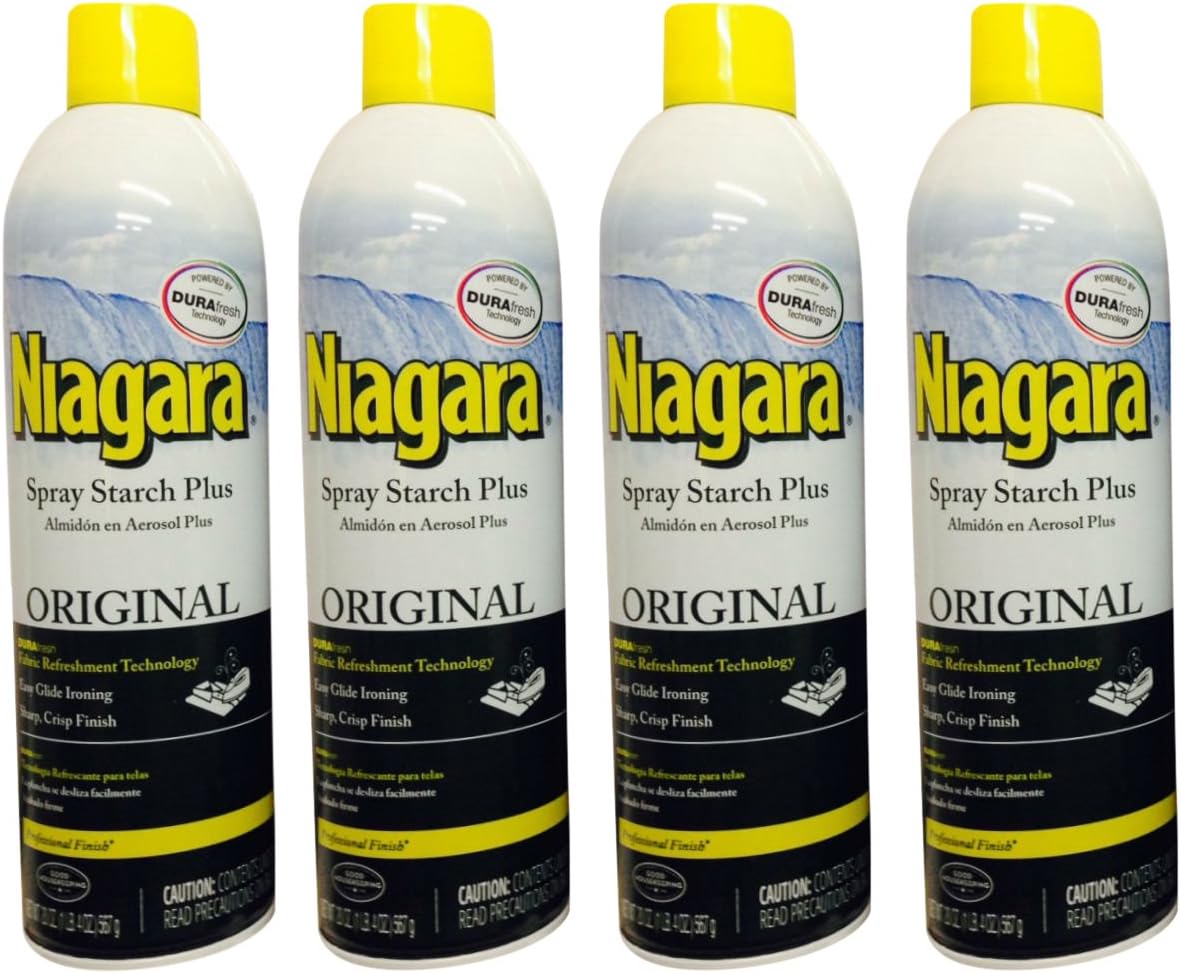 Niagara Spray Starch Original Finish, Sharp Look Without Excess Stiffness, 4 Oz (Pack of 4)