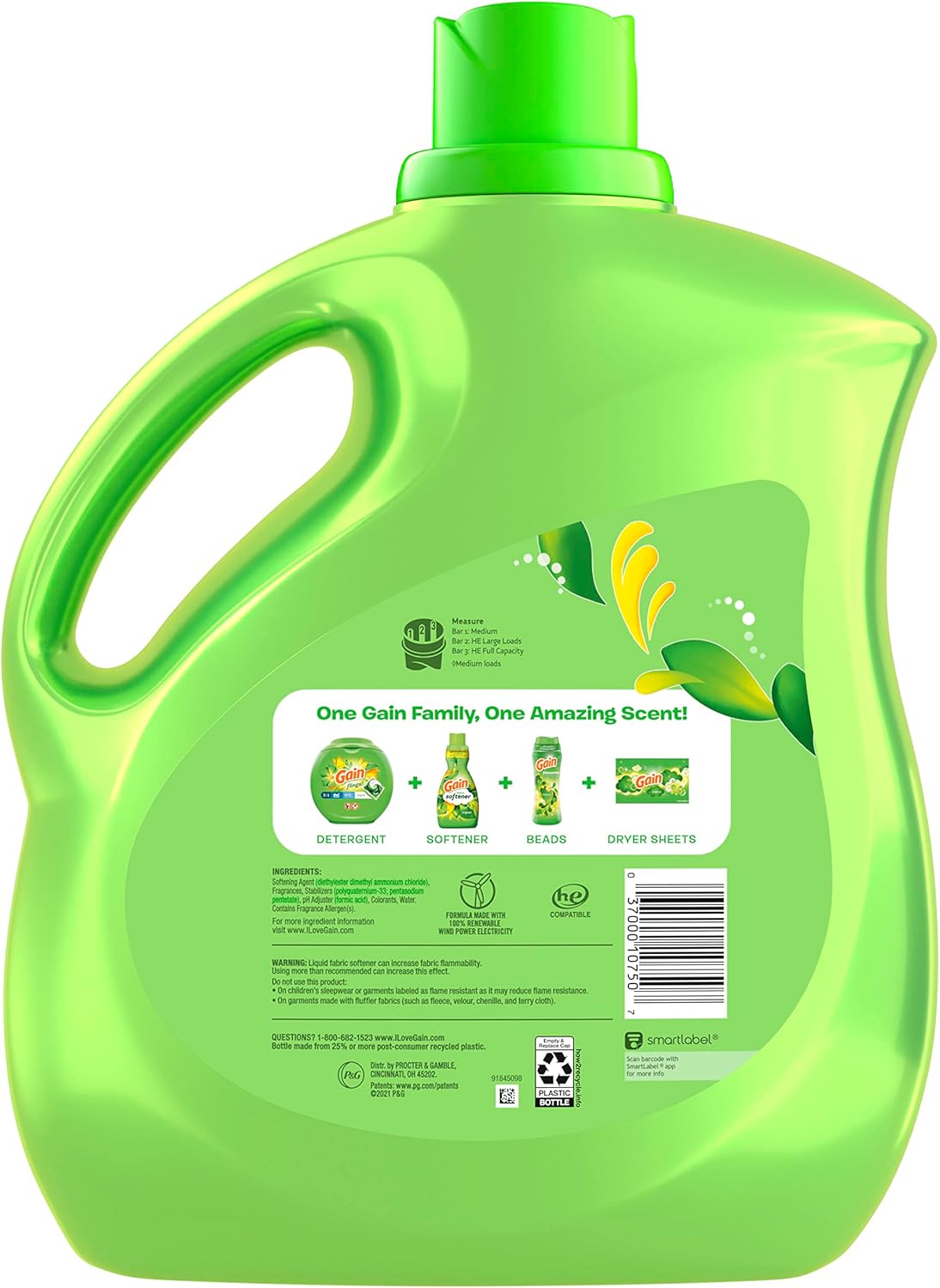 Gain Fabric Softener, Spring Daydream, 140 fl oz, 190 Loads