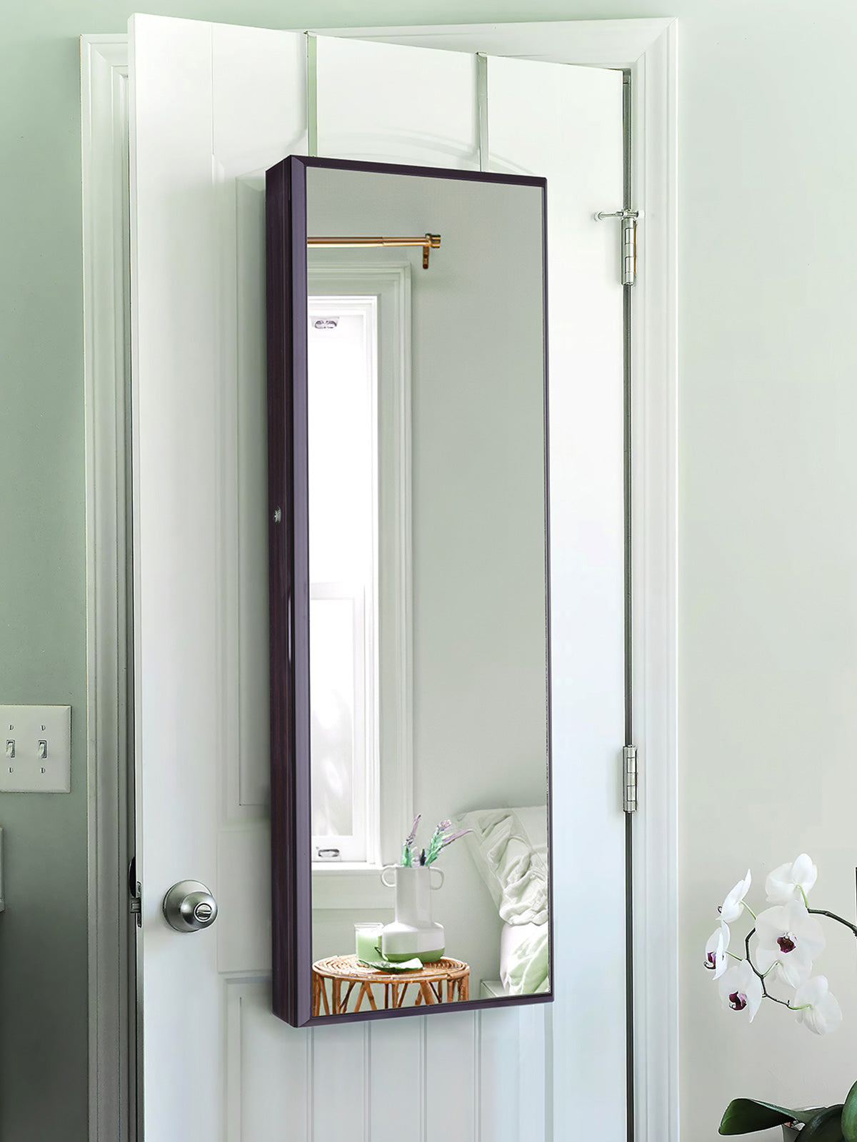 Laura Full Length Mirror Jewelry Armoire - White