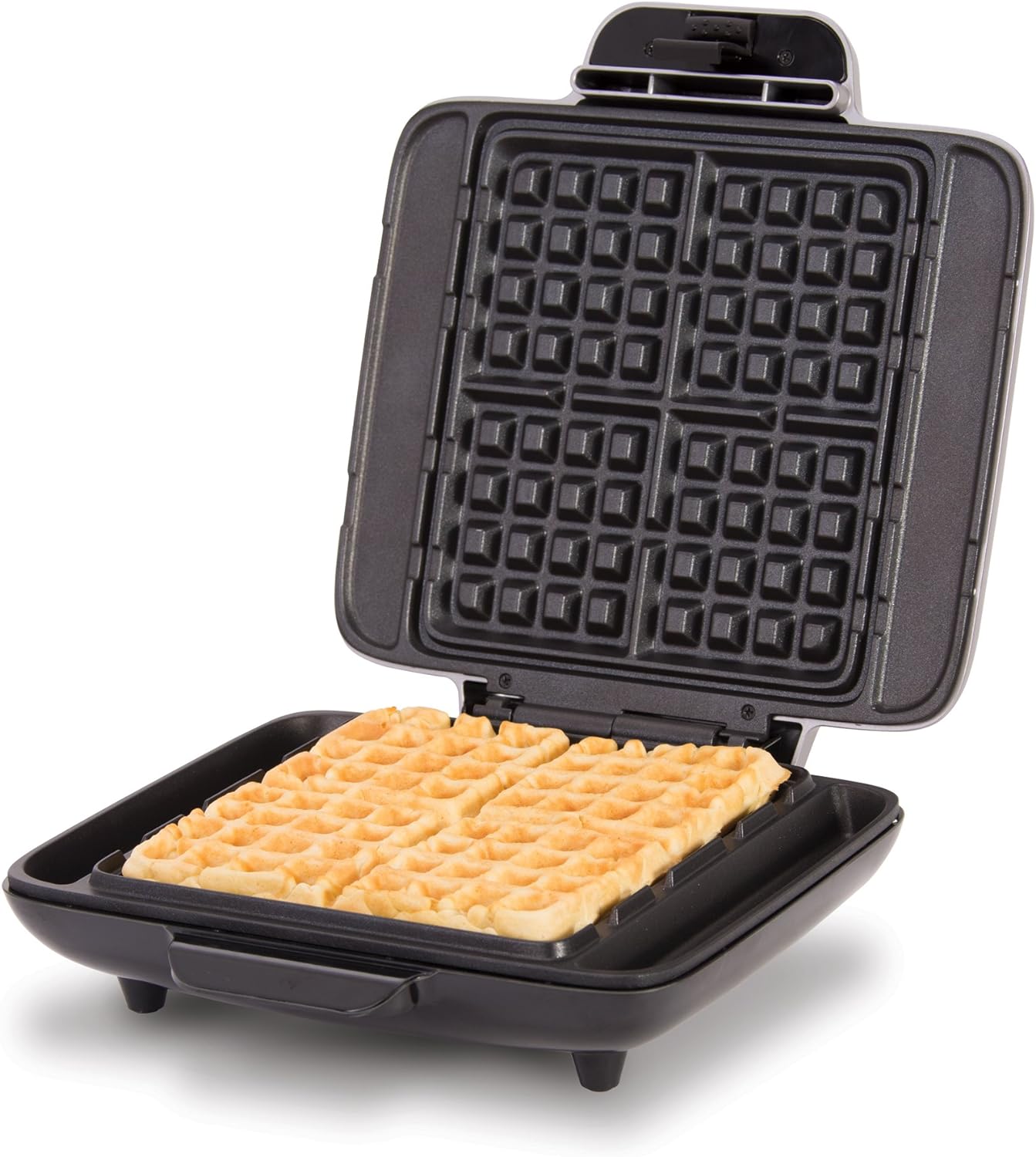 DASH No-Drip Waffle Maker - Four Waffle Molds, Nonstick Waffle Iron with Quick Heat-Up, Nonstick Surface - Perfect Waffle Maker for Kids and Families, Just Add Batter