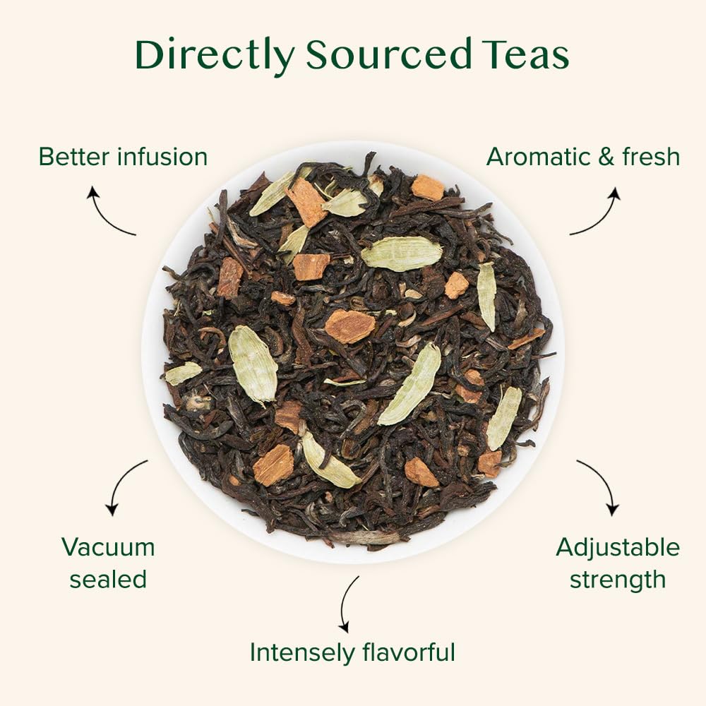 VAHDAM, Organic Turmeric Ginger Herbal Tea Bags (100 Pyramid Tea Bags) Caffeine Free, Non GMO, Gluten Free | 100% Pure Herbal Blend - Savory & Spicy | Plant-Based Tea Bags | Resealable Ziplock Pouch