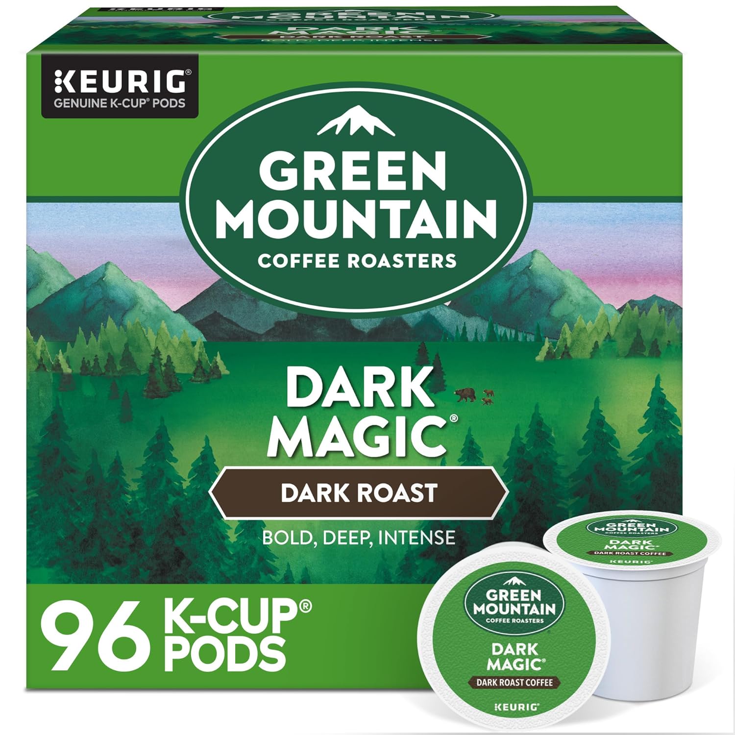 Green Mountain Coffee Roasters Dark Magic Keurig Single-Serve K-Cup Pods, Dark Roast Coffee, 72 Count (6 Packs of 12)
