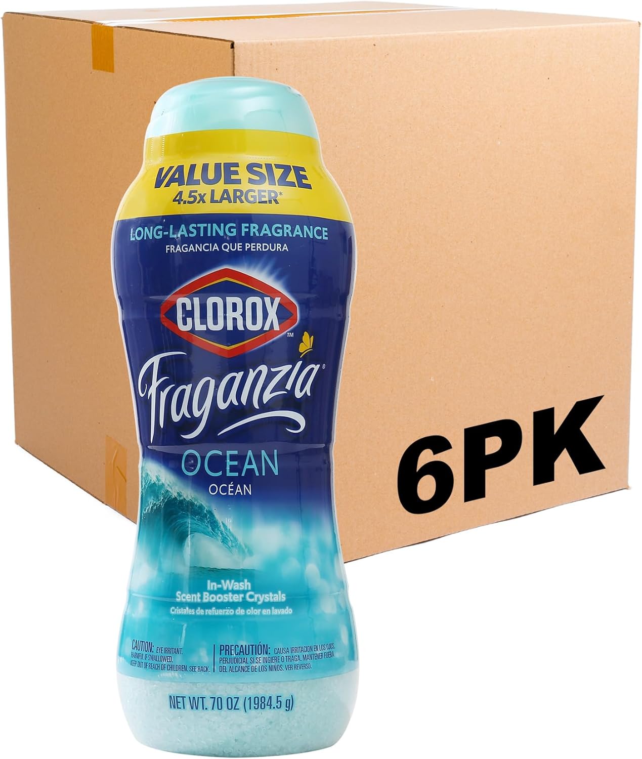 Clorox Fraganzia In-Wash Scent Booster Crystals in Ocean Scent, 18 Oz Twin Pack | Laundry Scent Booster Crystals | In-wash Scent Booster for Fresh Laundry in Ocean Scent 18 Ounce Twin Pack, 36oz