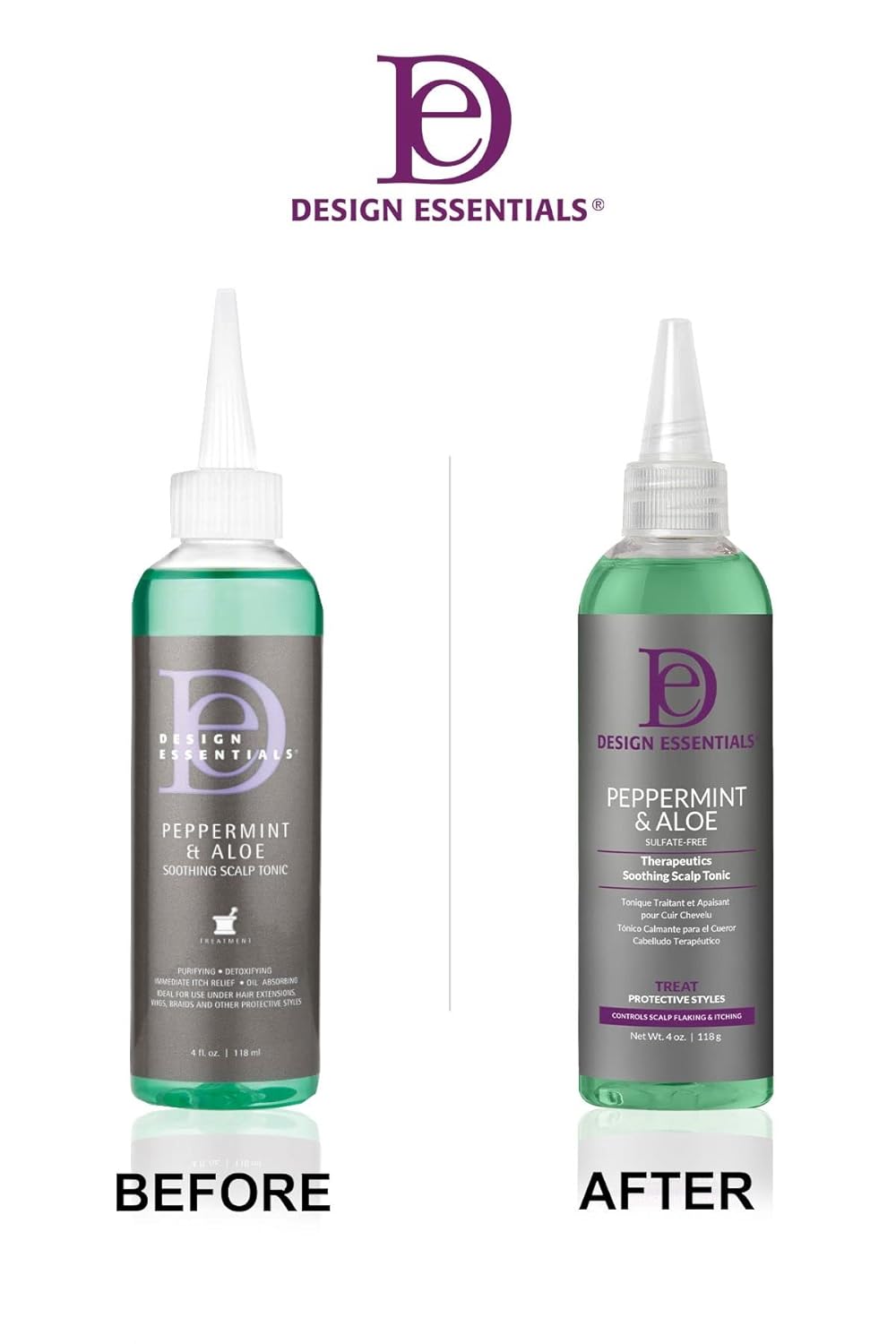 Design Essentials Peppermint & Aloe TherapeuticsSoothing Scalp Tonic, 4 Ounces