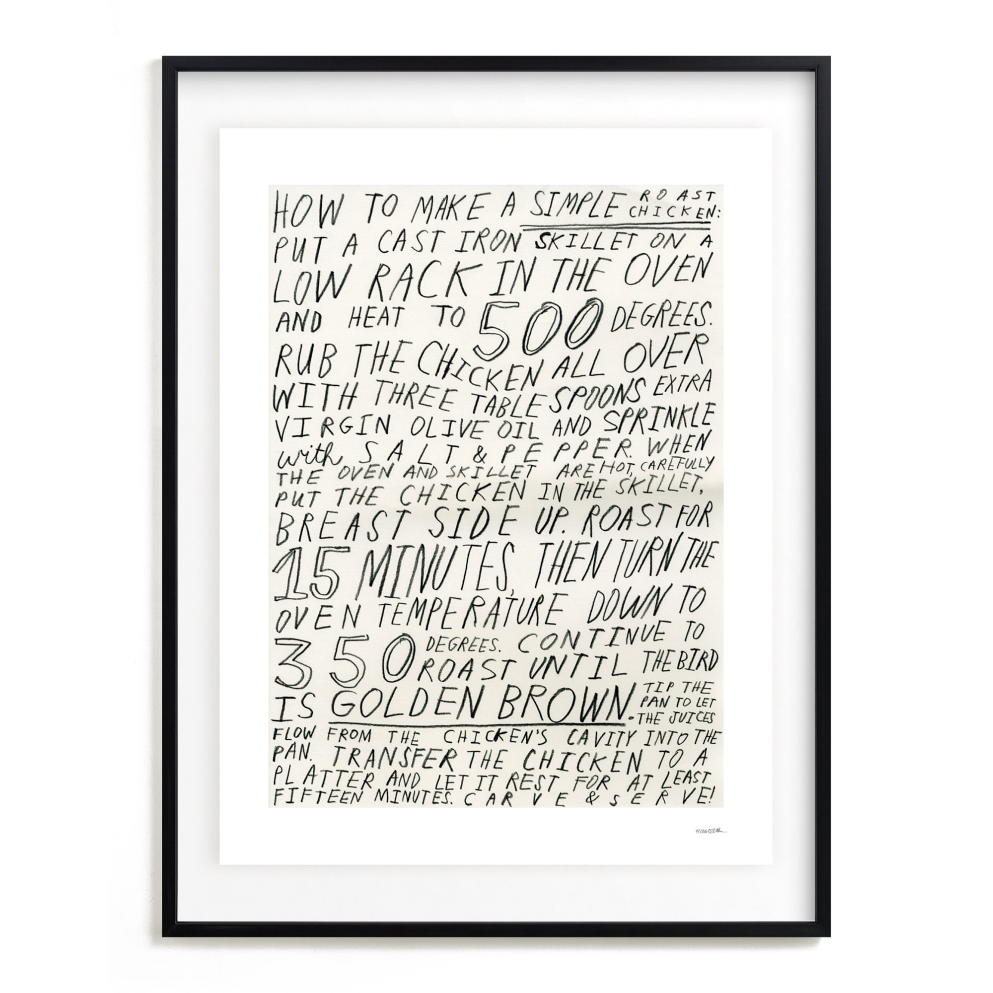 Roast Chicken Limited Edition Kitchen Art by Minted