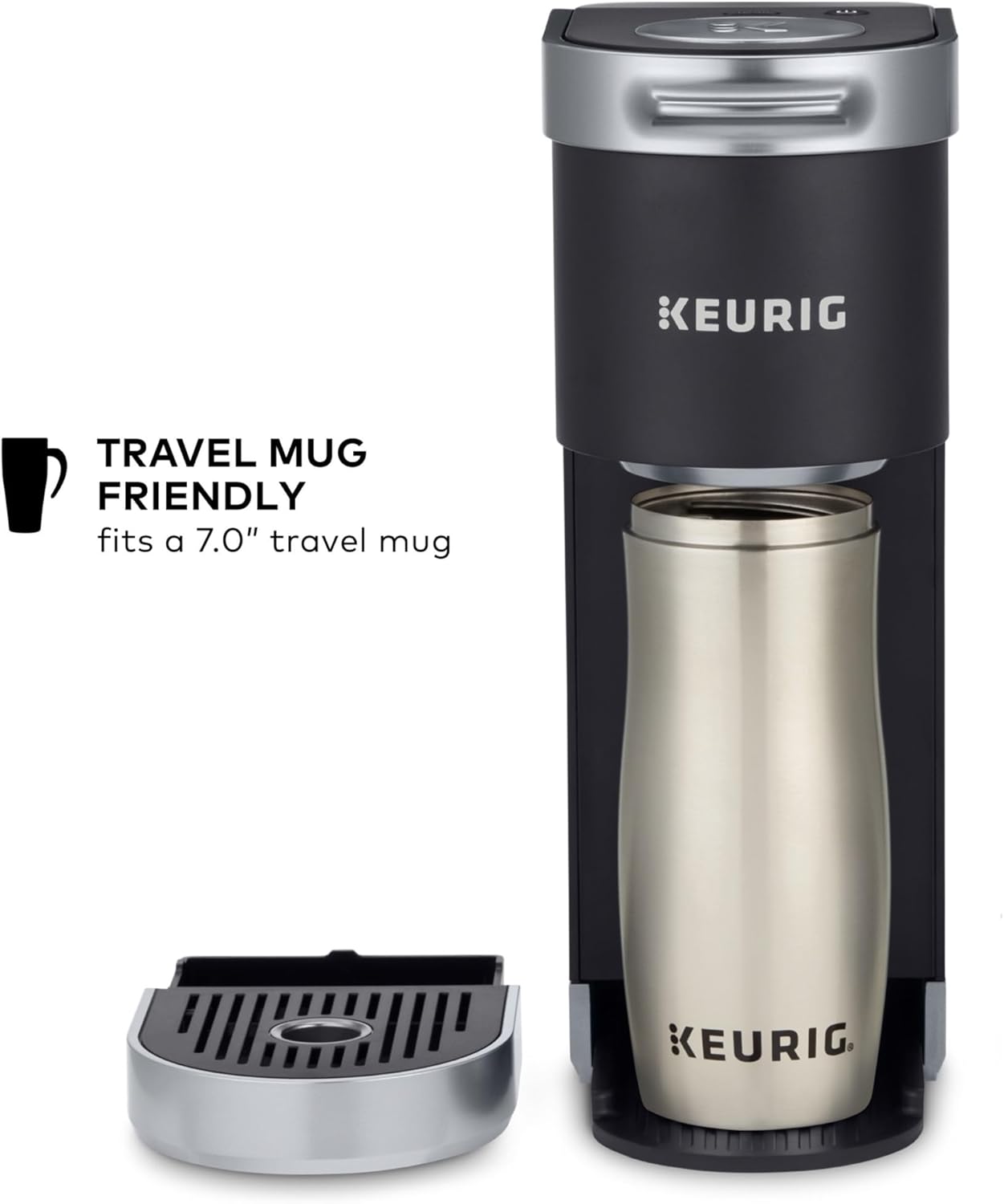 Keurig K-Mini Plus Single Serve K-Cup Pod Coffee Maker, with 6 to 12oz Brew Size, Stores up to 9 K-Cup Pods, Travel Mug Friendly, Matte Black