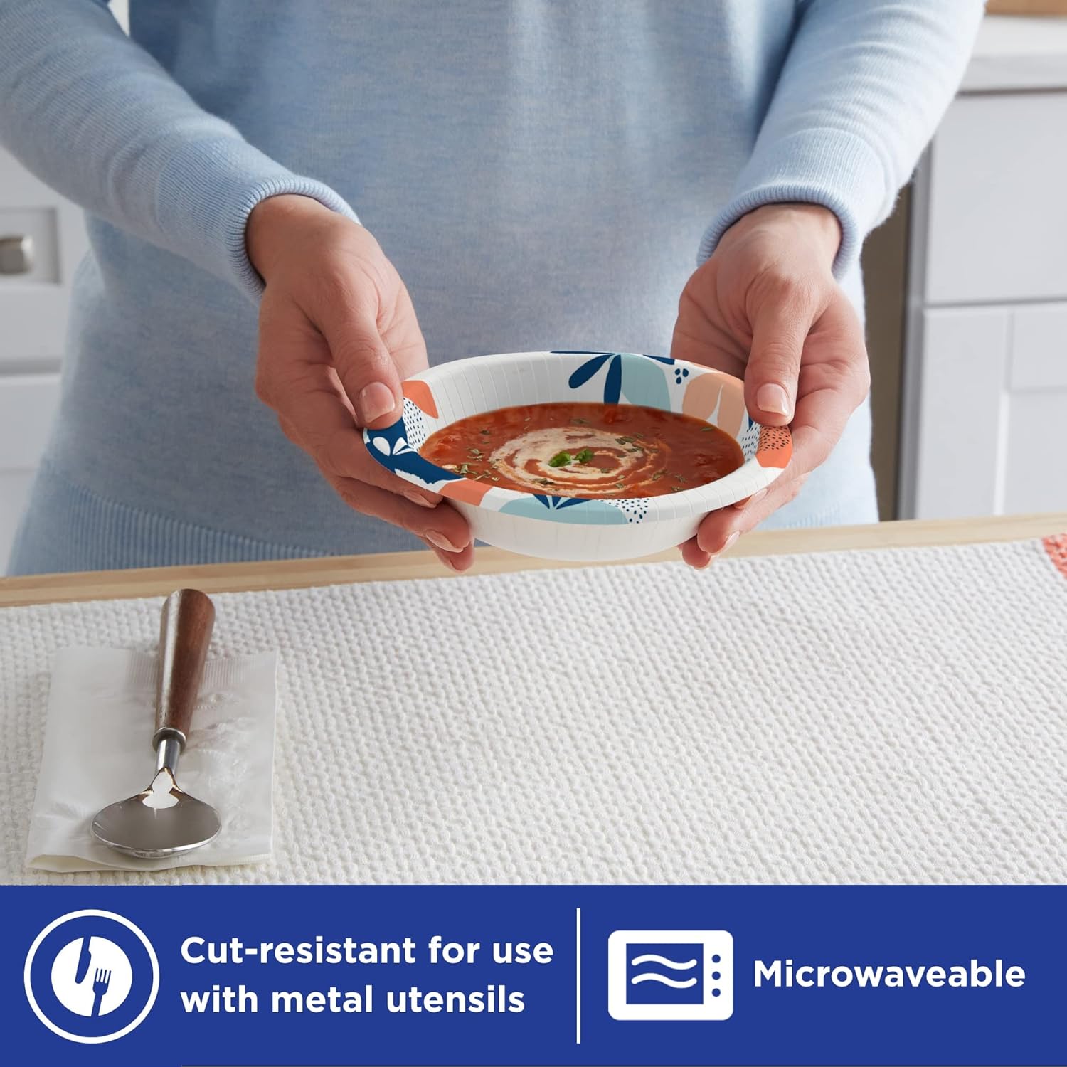 Dixie Small Paper Bowls, 10 Oz, 72 Count, Microwave-Safe, Soak-Proof, Disposable Bowls Great For Snacks, Dessert, And Light Lunch Meals