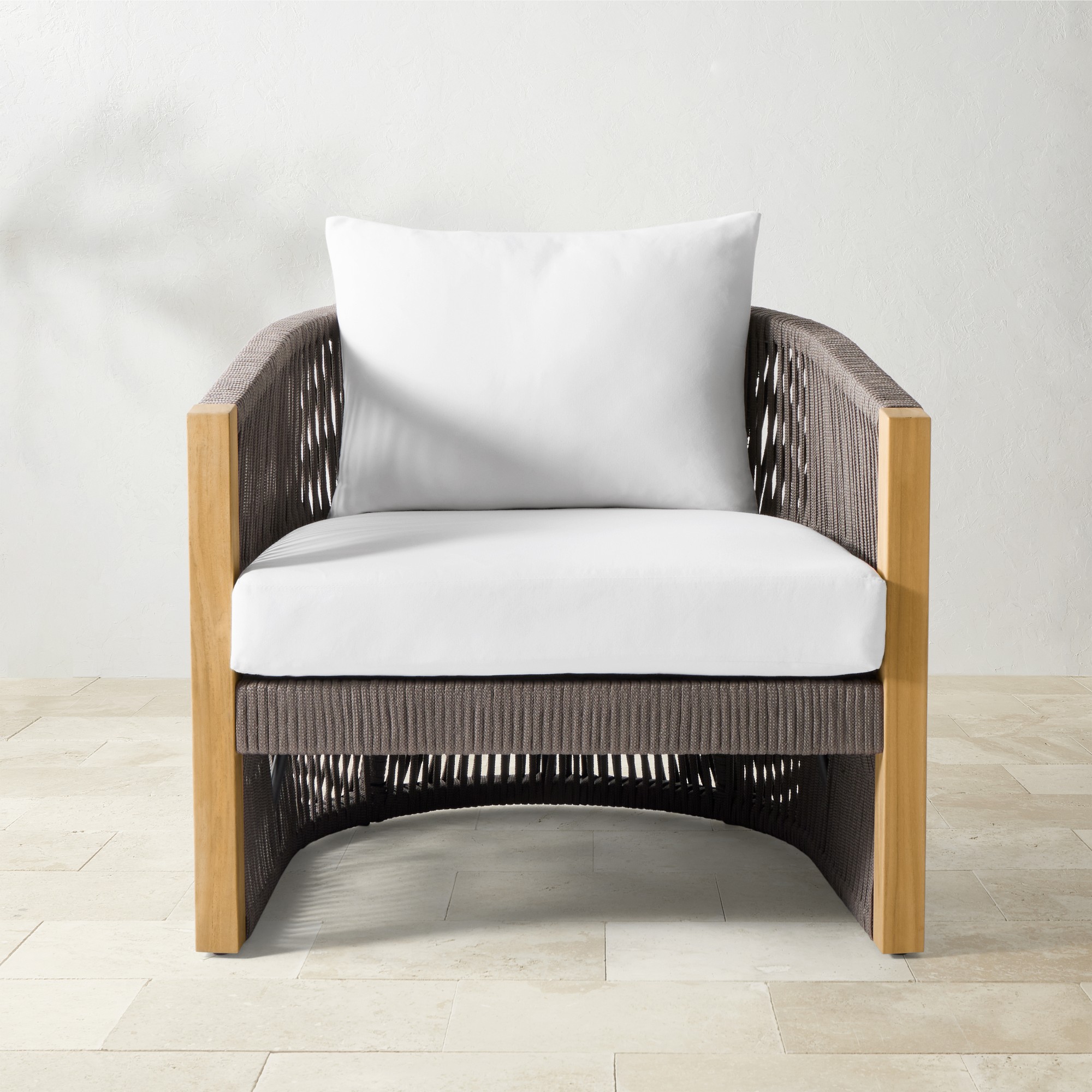 Pasadena Outdoor Teak and Rope Club Chair