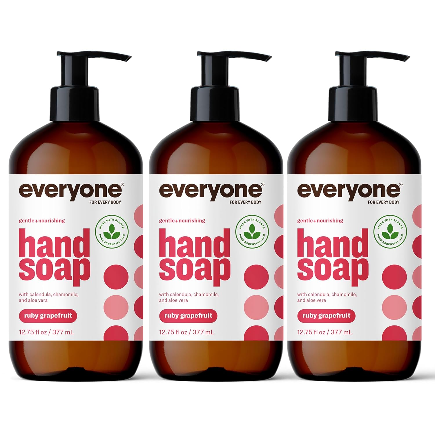 Everyone Liquid Hand Soap, 12.75 Ounce (Pack of 3), Meyer Lemon and Mandarin, Plant-Based Cleanser with Pure Essential Oils