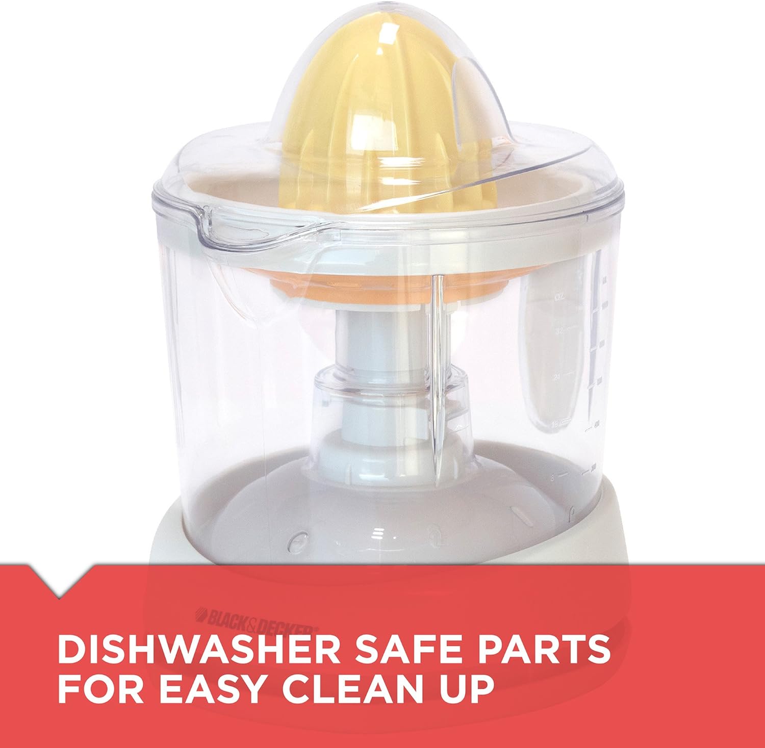 BLACK+DECKER 32oz Electric Citrus Juicer, CJ625, Pressure Activated, Adjustable Pulp Control, Dishwasher-Safe