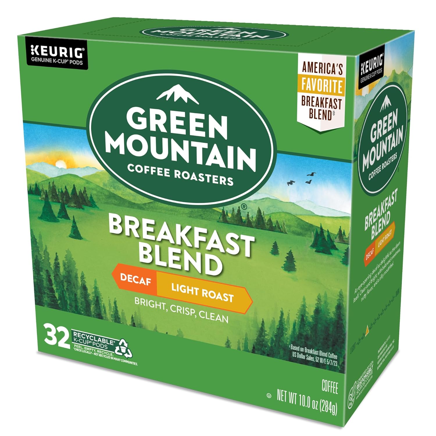 Green Mountain Coffee Roasters Breakfast Blend Single-Serve Keurig K-Cup Pods, Light Roast Coffee, 96 Count