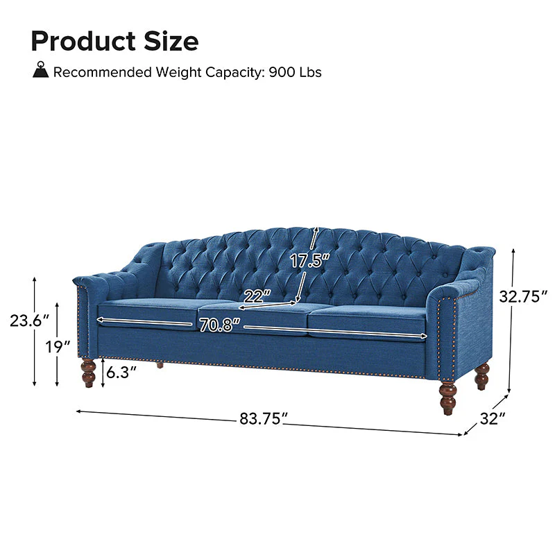 Andrea Classic Traditional-Style Sofa for Living Space