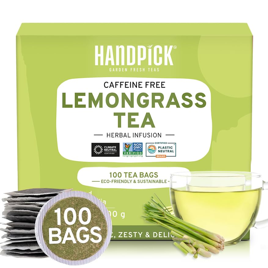 HANDPICK, Peppermint Tea, Eco-Conscious Tea Bags - 100 Count | Caffeine Free, Non-GMO | Minty, Fresh & Cool flavor | Direct From Source