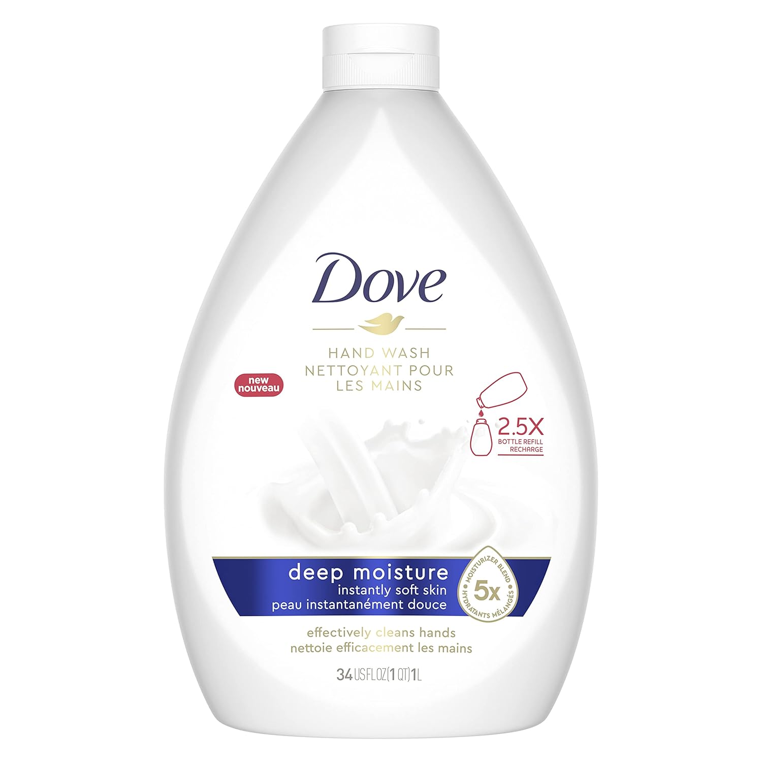 Dove Advanced Care Hand Wash Deep Moisture 4 Count for Soft, Smooth Skin, More Moisturizers than the Leading Ordinary Hand Soap, 12 oz