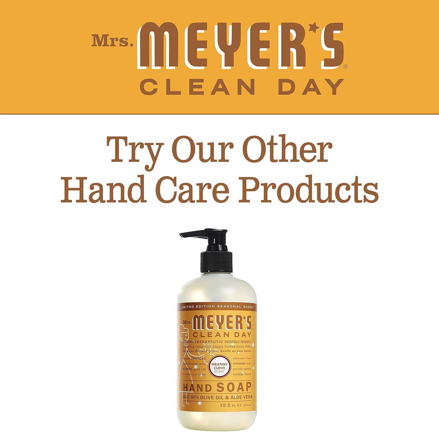MRS. MEYER'S CLEAN DAY Hand Soap, Made with Essential Oils, Biodegradable Formula, Honeysuckle, 12.5 fl. oz - Pack of 3