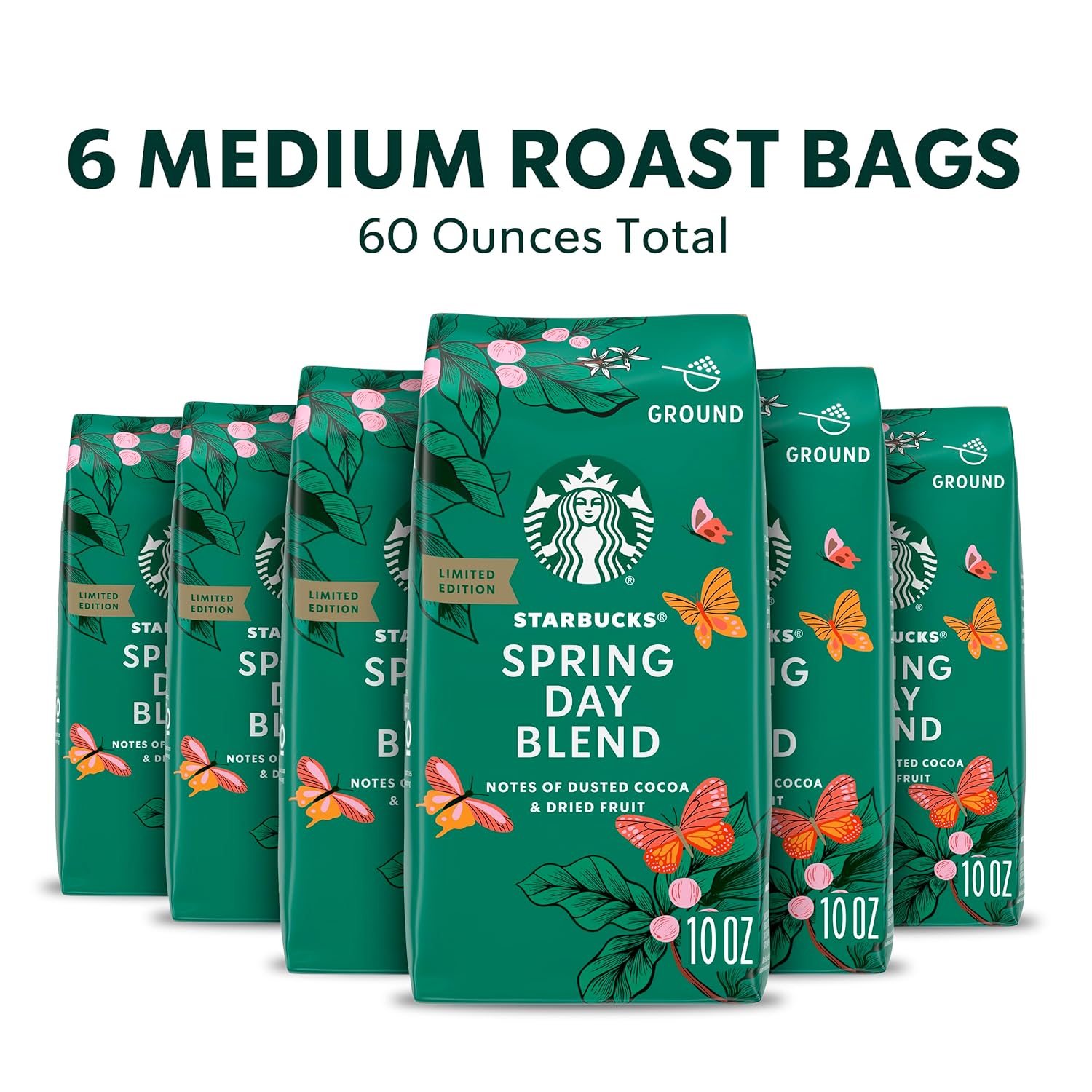 Starbucks Ground Coffee, Medium Roast Coffee, Pike Place Roast, 100% Arabica, 1 Bag (28 Oz)