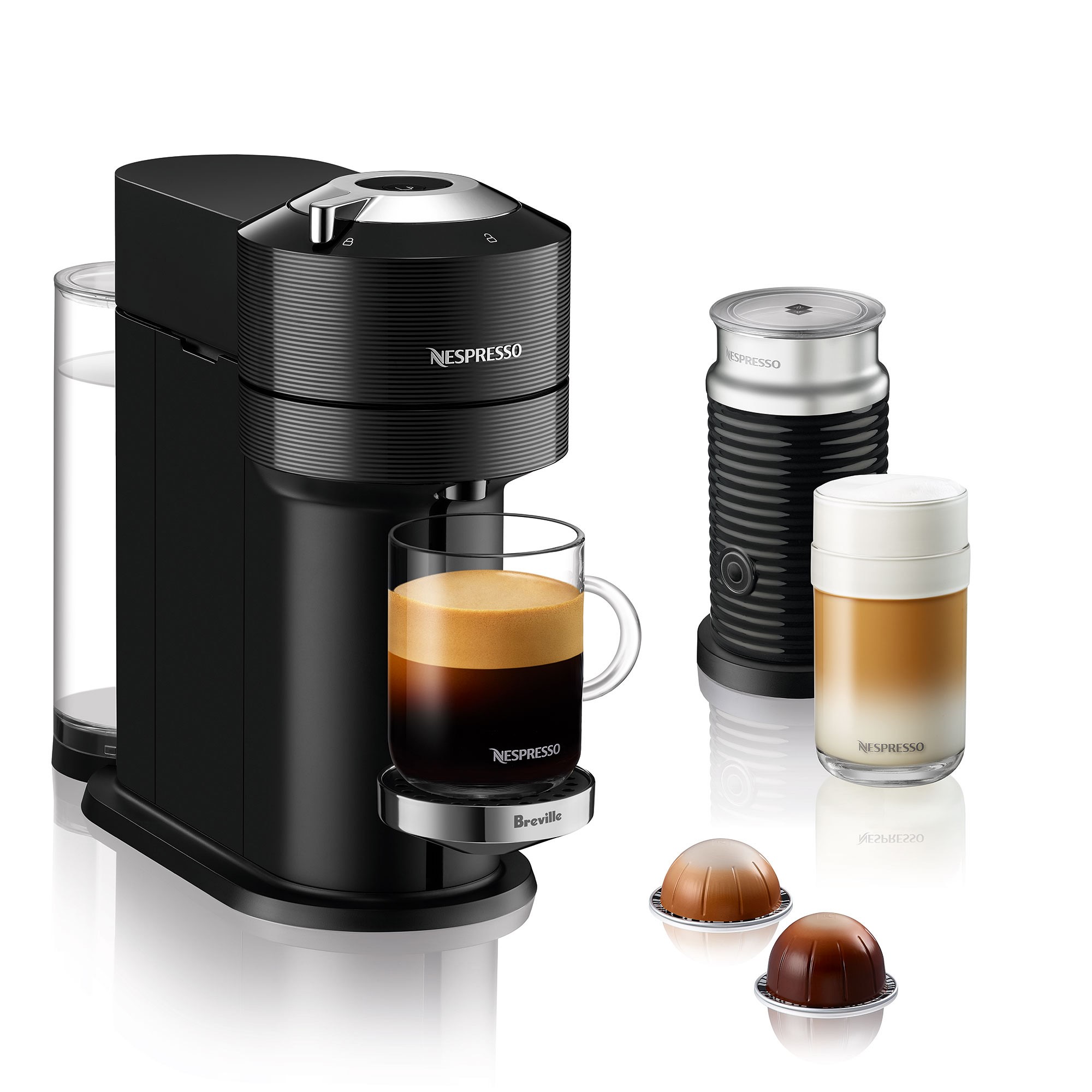 Nespresso Vertuo Next Premium Espresso Machine with Aeroccino Milk Frother by Breville
