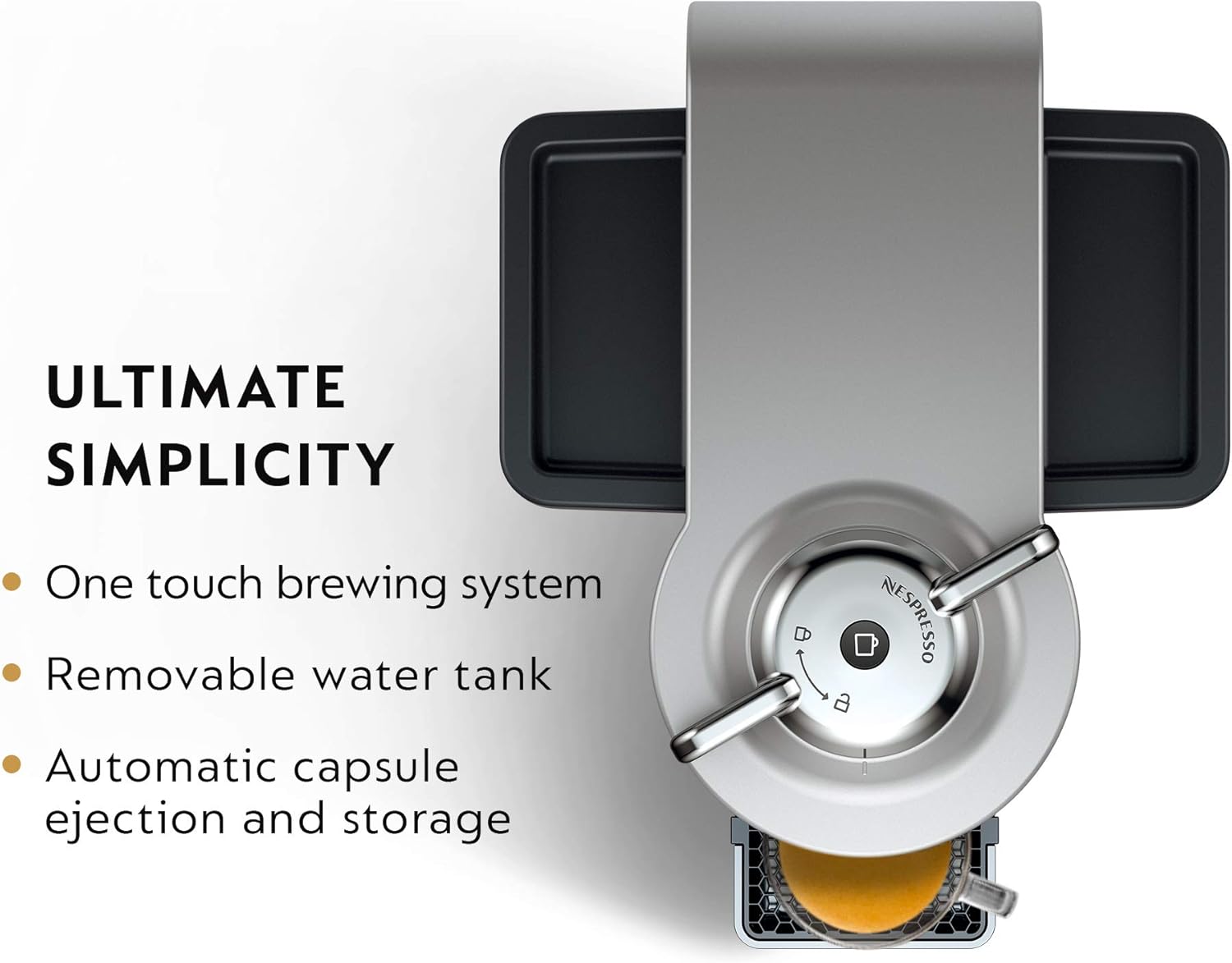 Nespresso Vertuo Coffee and Espresso Maker,1597 ml, by De'Longhi, Graphite Metal