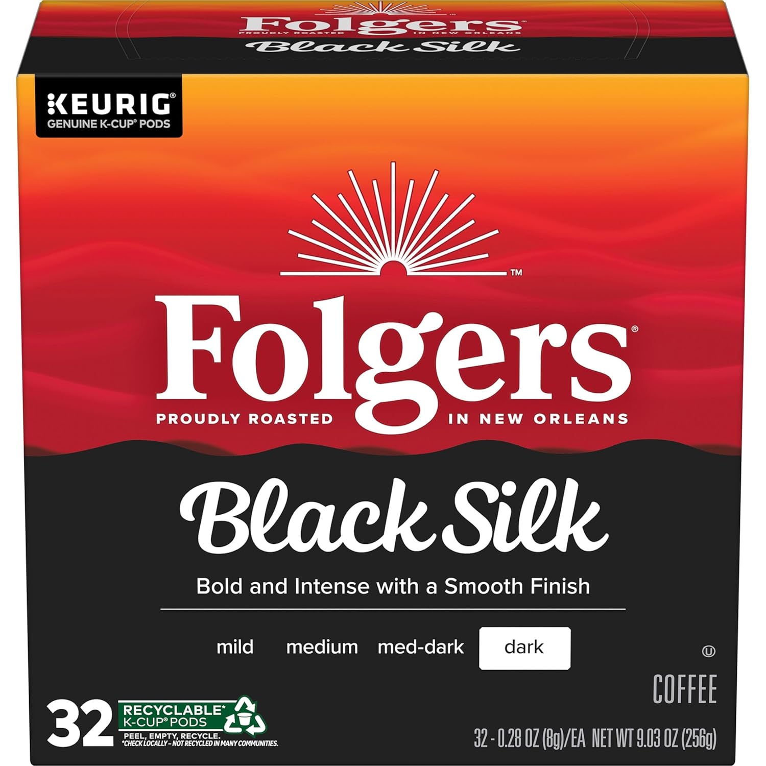 Folgers Classic Roast Medium Roast Coffee, 72 Keurig K-Cup Pods