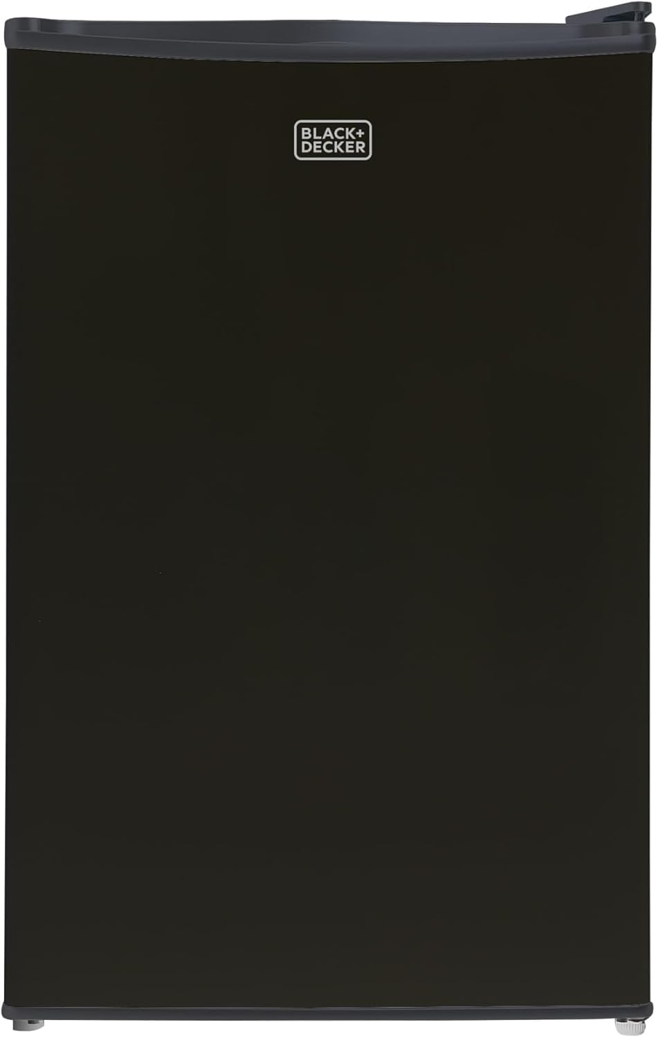 BLACK+DECKER BCRK17B Compact Refrigerator Energy Star Single Door Mini Fridge with Freezer, 1.7 Cubic Feet, Black