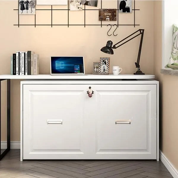 Telescopic and Rotating Corner Computer Desk with Folding Bed