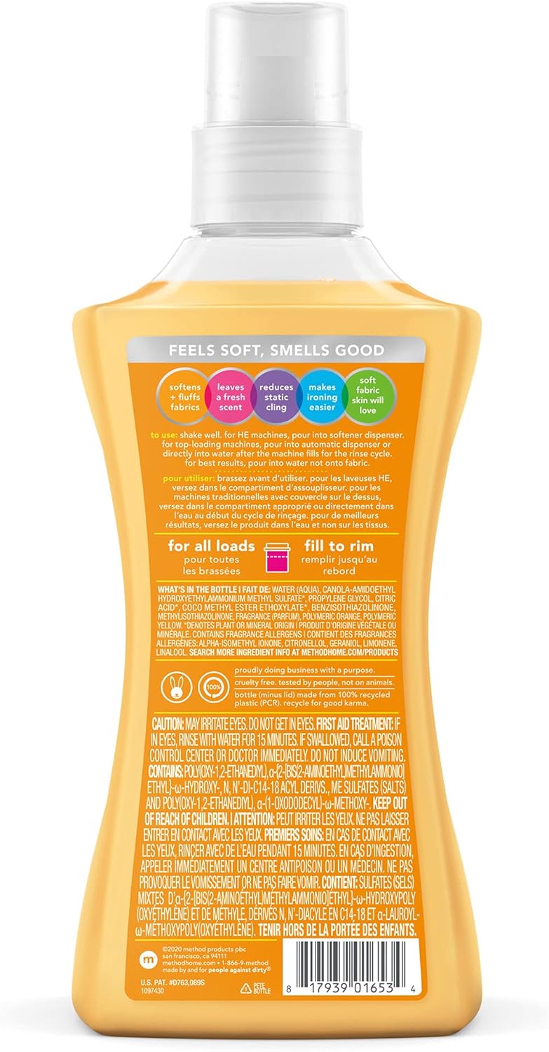 Method Fabric Softener; Ginger Mango; 53.5 Ounces; 45 Loads; 1 pack; Packaging May Vary