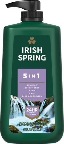 Irish Spring Mens Body Wash, Moisture Blast Body Wash for Men, Feel Fresh All Day, 30 Oz Pump Bottle