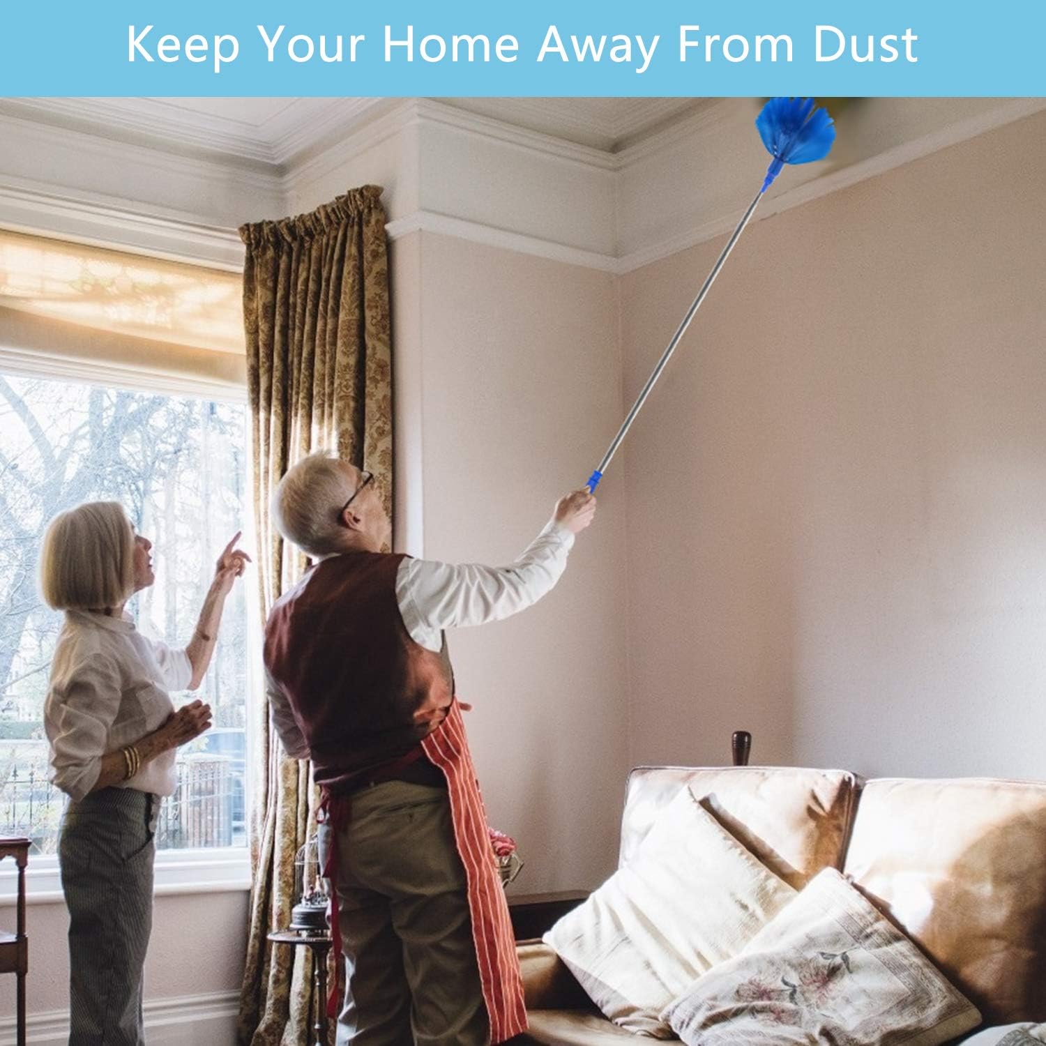 Microfibre Duster for high Ceilings, Duster for Cleaning Fan Cobweb, 100