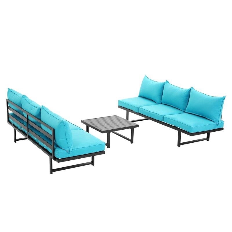 Jacques-Kad Metal 5 - Person Seating Group with Cushions