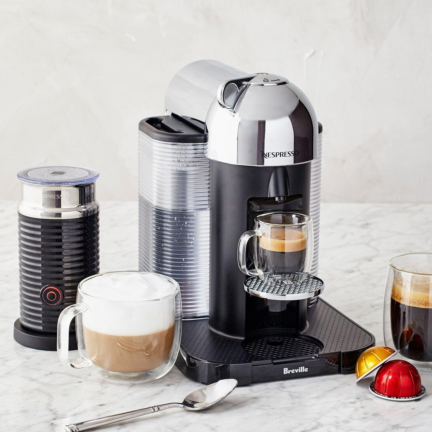 Nespresso Vertuo Coffee and Espresso Maker by Breville, Chrome