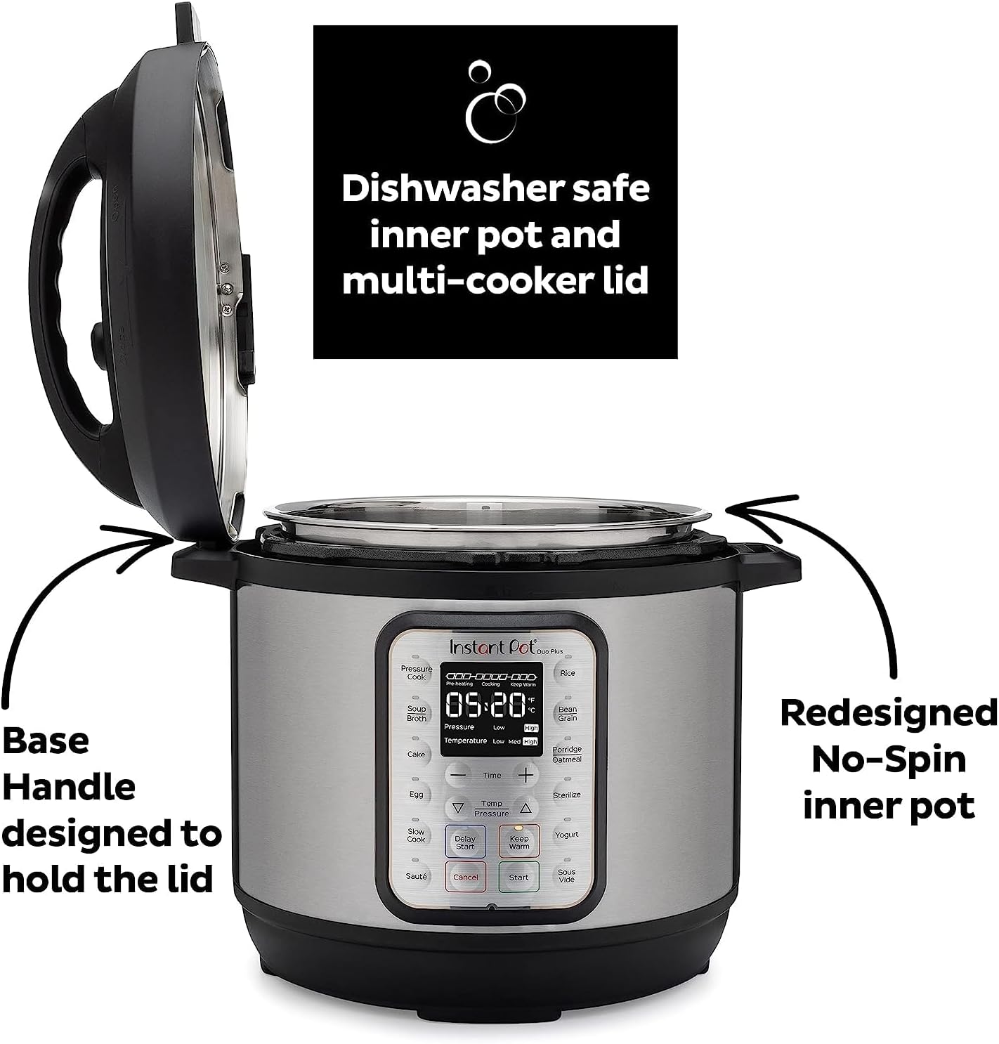 Instant Pot Pro 10-in-1 Pressure Cooker, Slow Cooker, Rice/Grain Cooker, Steamer, Sauté, Sous Vide, Yogurt Maker, Sterilizer, and Warmer, Includes App With Over 800 Recipes, Black, 6 Quart