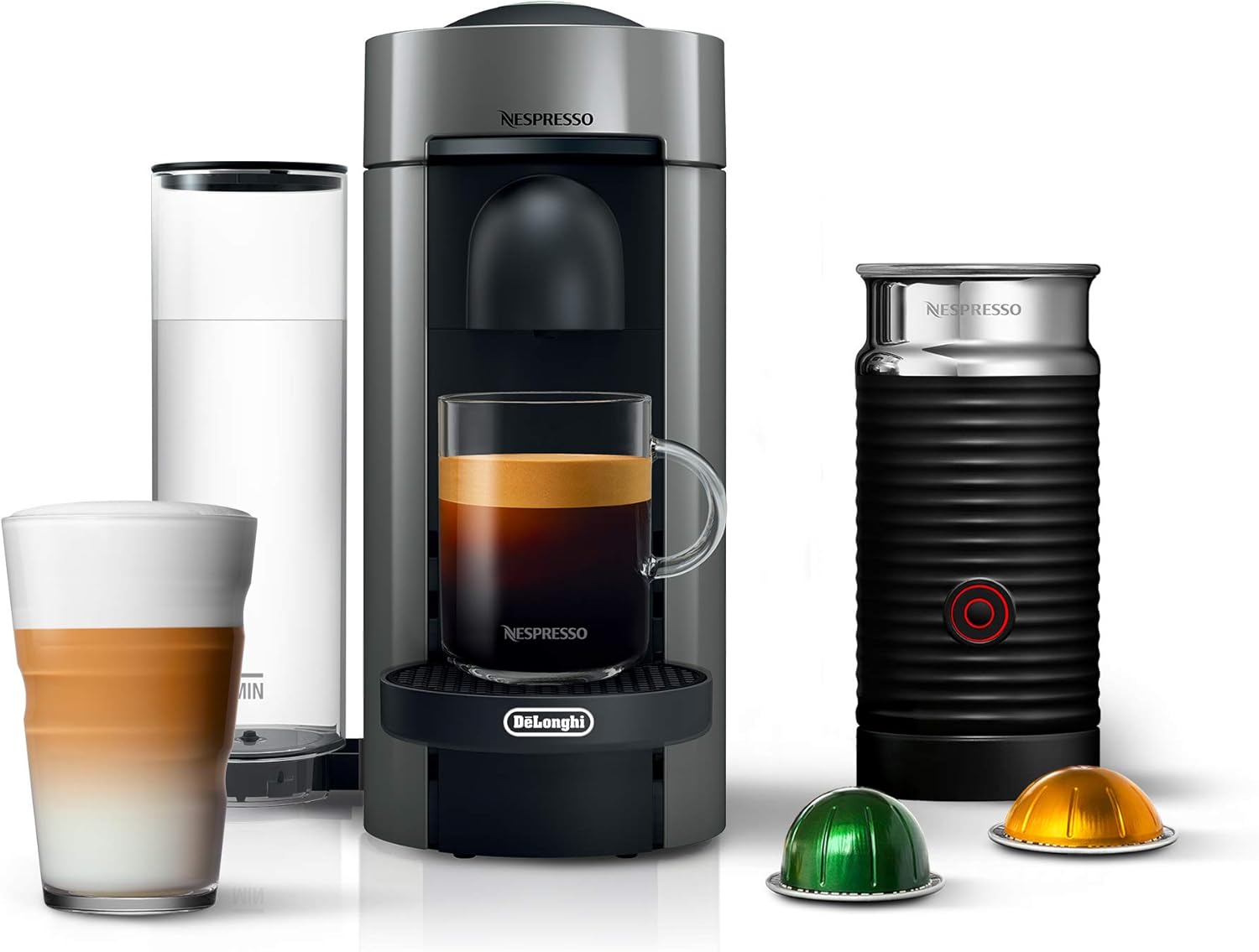 Nespresso Vertuo Plus Deluxe Coffee and Espresso Maker by De'Longhi, Matte Black