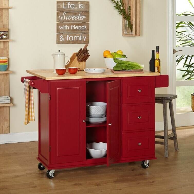 Wayfair® Hardy Solid Wood Kitchen Cart