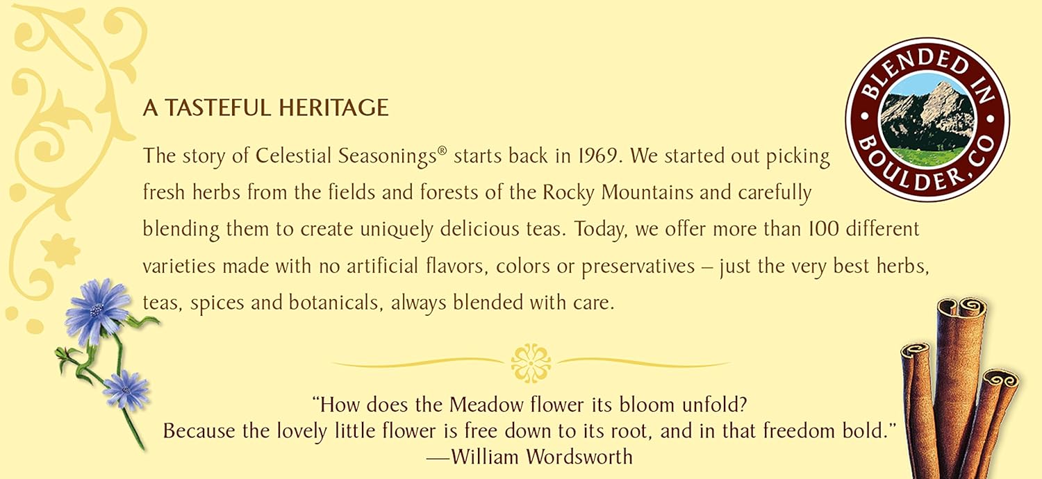 Celestial Seasonings Bengal Spice Herbal Tea, Caffeine Free, 20 Tea Bags Box, (Pack of 6)