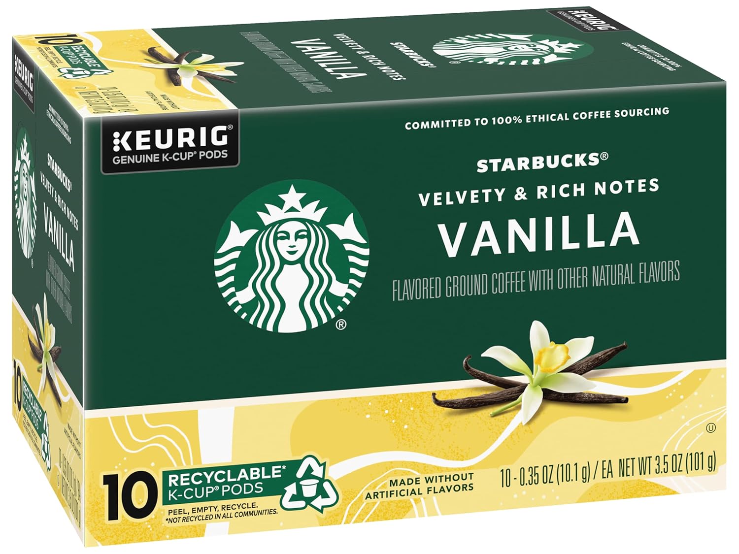 Starbucks K-Cup Coffee Pods, Starbucks Blonde Roast Coffee, Veranda Blend for Keurig Brewers, 100% Arabica, 6 boxes (60 pods total)